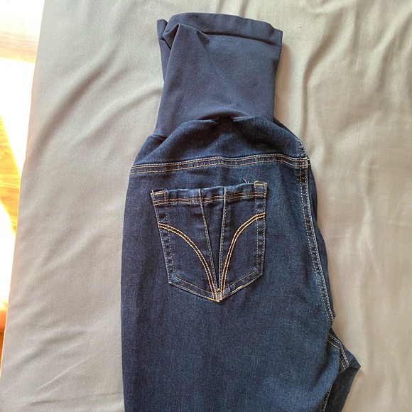Indigo Blue Denim - Long XL MATERNITY Jeans, skinny
